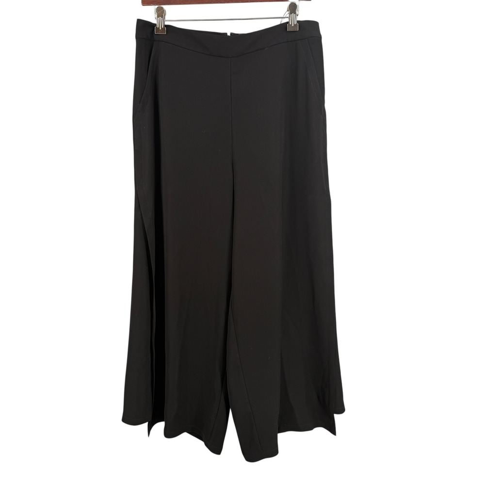 Yigal Azrouel Culottes Wide Leg Pants Black Size 12 New‎ Made In NYC Minimalist